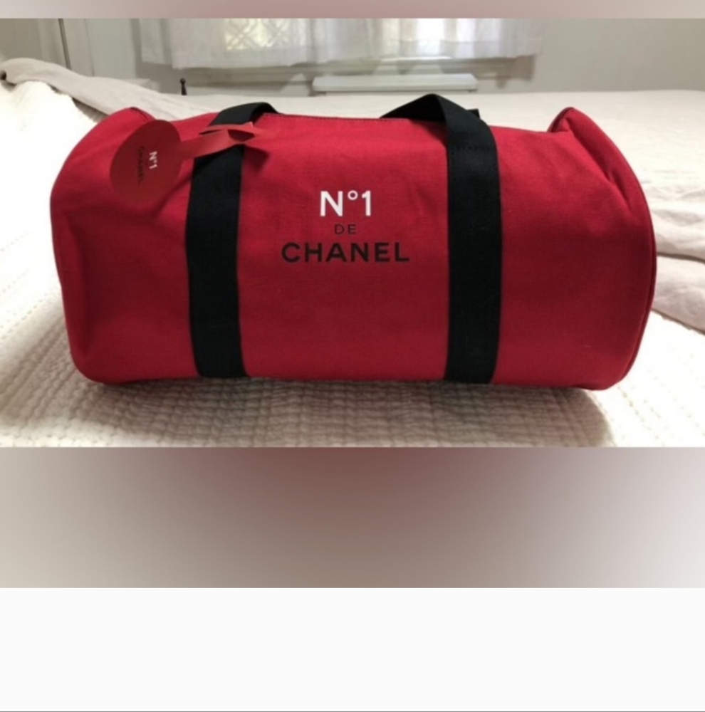 Chanel Red and Black Duffel Bag with Durable Design NEW